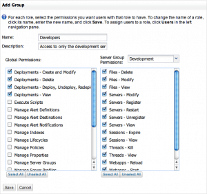 Adding a user group which gives access to development servers.