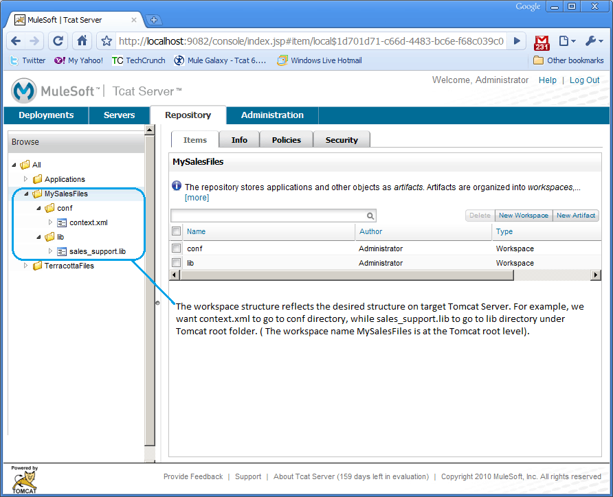 Workspace holds the files required for profiles
