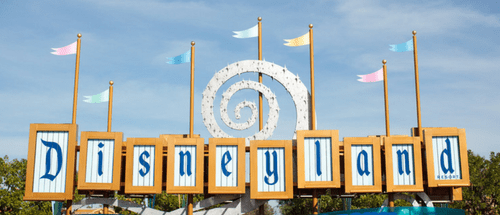 Retro Disneyland Sign and Flags