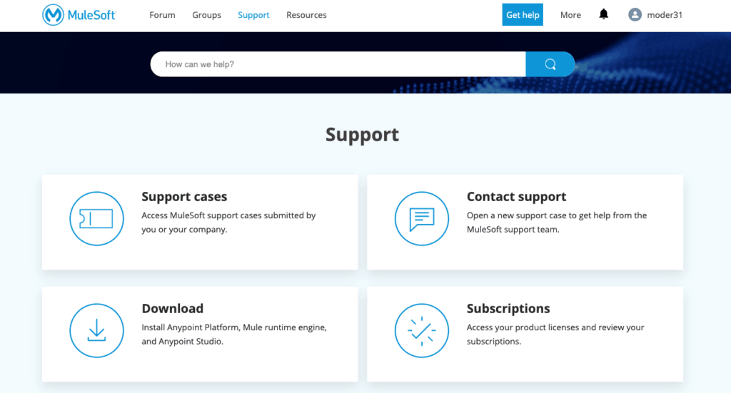 MuleSoft Help Center support portal