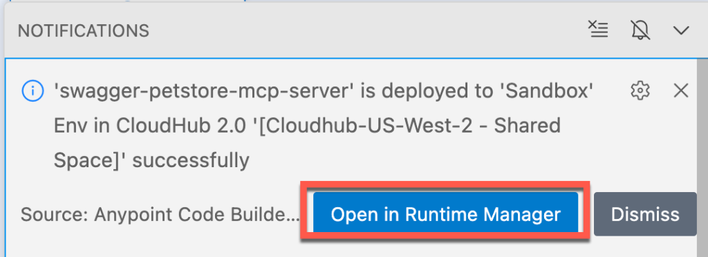Alt: Click on Open in Runtime Manager